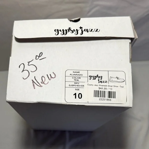 Gypsy Jazz Teal Geometric Slip-Ons - Picture 4 of 4